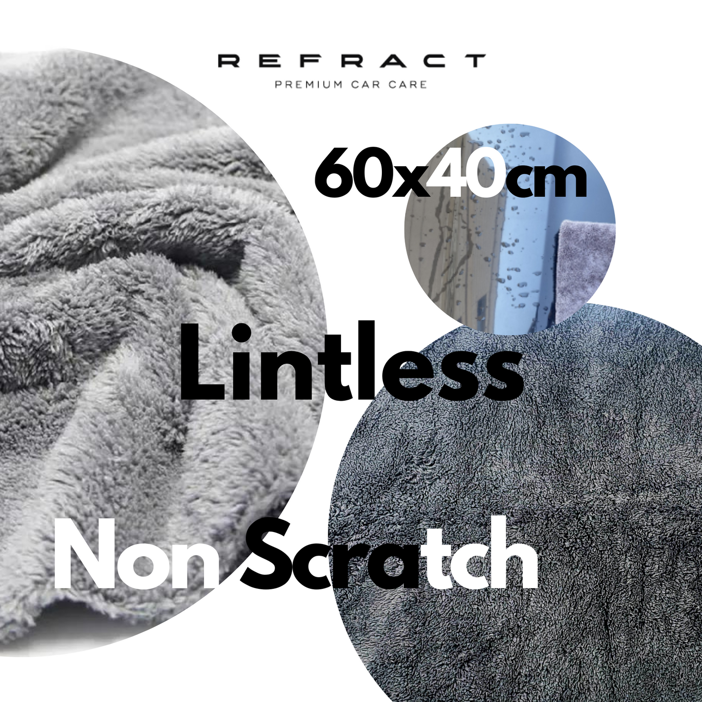 REFRACT Pro Wash Plush Korean Microfiber Towel | 500gsm | 60x40cm