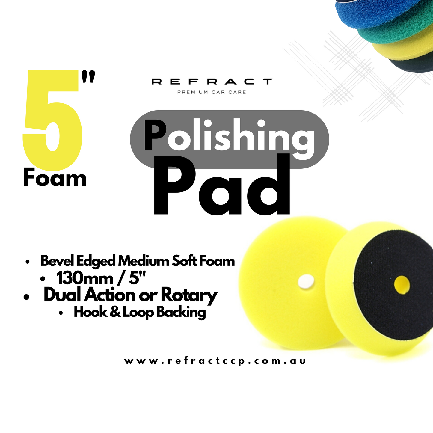 Yellow Foam Polishing Pads -  Quick Gloss / One-Step / Refinements