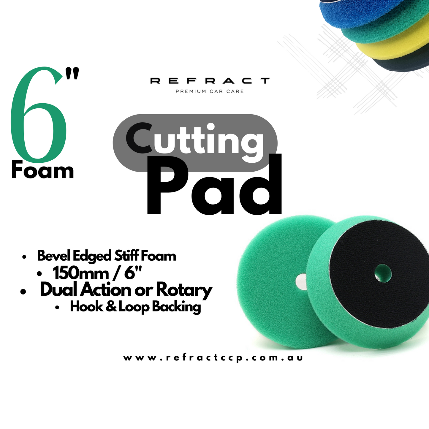 Green Foam Cutting Pads - Standard Cut